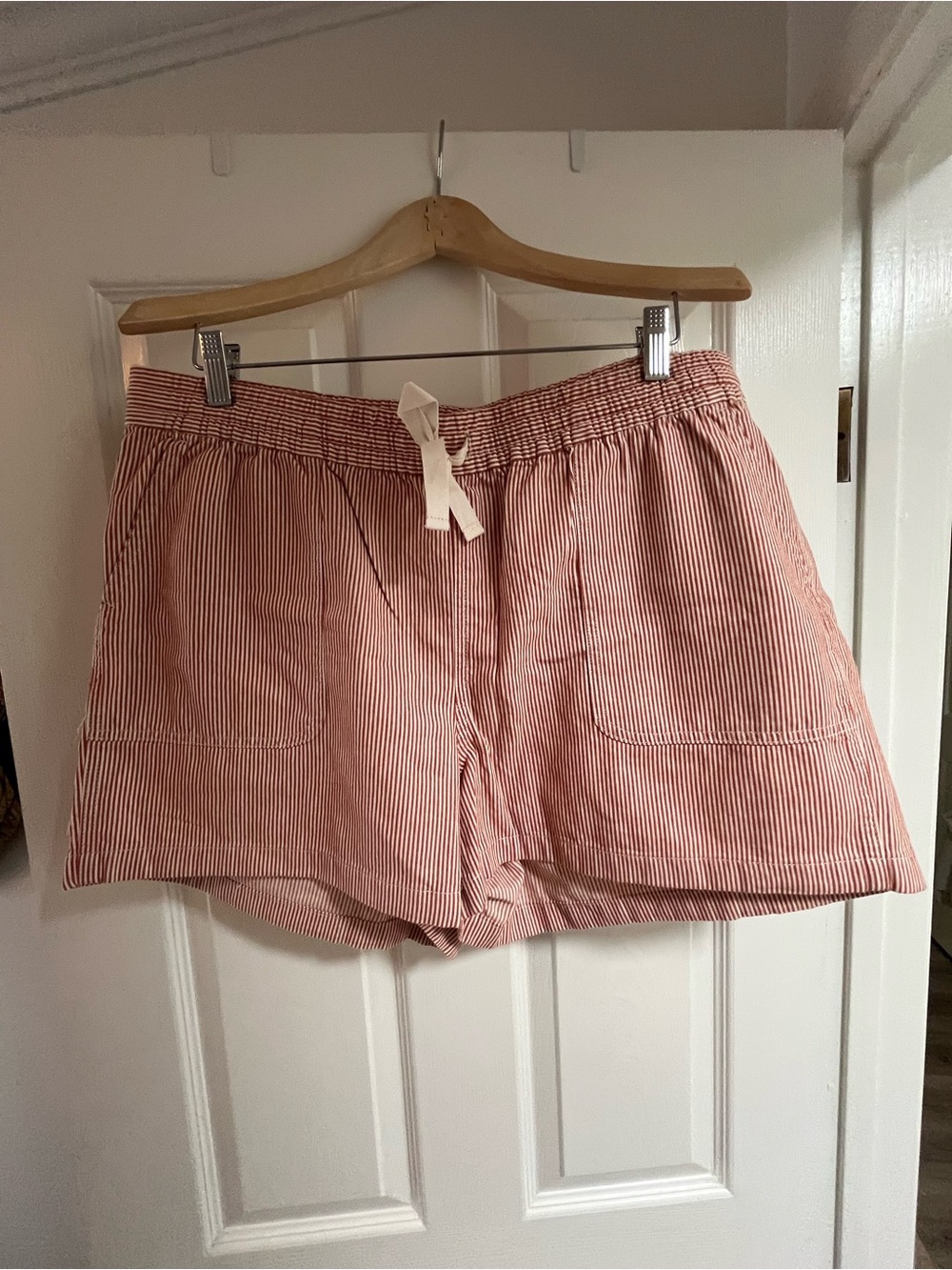 Jcrew red striped Drawstring Women’s Shorts NWOT